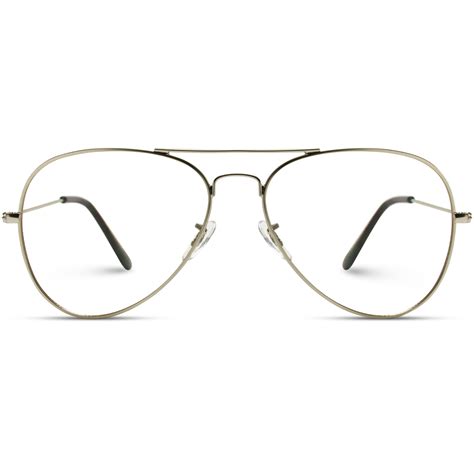 silver clear aviator glasses